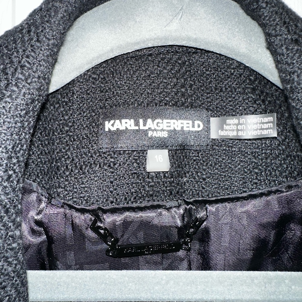 EUC Karl Lagerfeld Textured Black Jacket - Picture 5 of 11